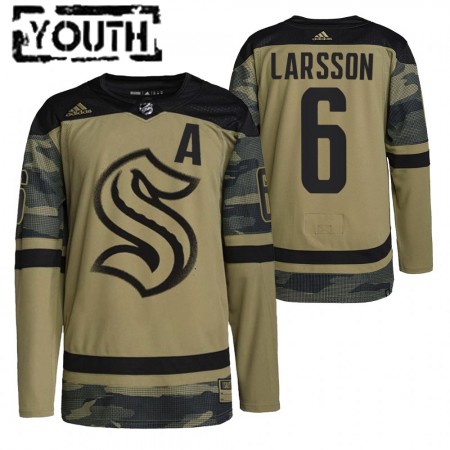 Kinder Eishockey Seattle Kraken Trikot Adam Larsson 6 2021-22 Salute To Service Camo Authentic